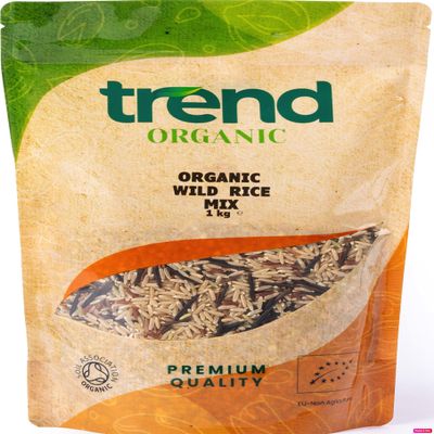 Trend Organic Wild Rice Mix,1kg - Nutty Flavour, Chewy Texture - Culinary Excellence, Rich in Protein and Fibre, Certified Organic, Vegan, GMO Free, No Preservatives No Additives