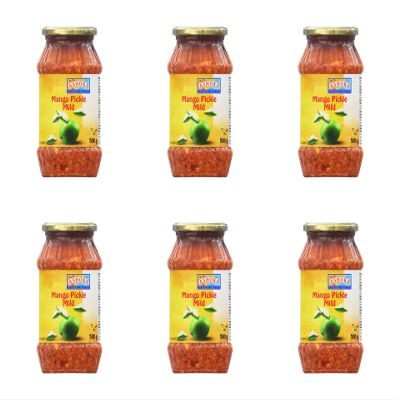 Ashoka Mango Pickle Mild - 500g (Pack of 6) | Authentic Indian Pickle with a Gentle Twist | Great Flavour | Vegan