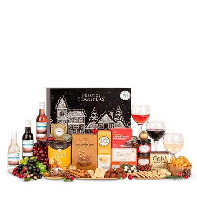 Winter Wishes Christmas Hamper  Festive Food Basket  Chocolate Treats  Sweet Gift  Corporate Gifting  Staff Rewards