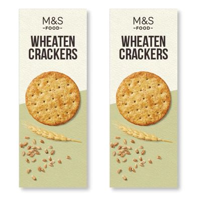 Marks and Spencer Wheaten Crackers 150g | Savoury Wheat Creackers - 2 Pack in a Premier Life Store Box