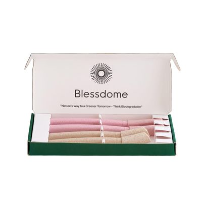 BLESSDOME 4 Pcs Biodegradable Wheat Straw Eyebrow Razor Shaper for Women | Peach Fuzz & Facial Hair Remover and Trimmer | Exfoliating Dermaplane Tool |Eco-Friendly Dermaplaning Blades for Face
