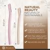 BLESSDOME 4 Pcs Biodegradable Wheat Straw Eyebrow Razor Shaper for Women | Peach Fuzz & Facial Hair Remover and Trimmer | Exfoliating Dermaplane Tool |Eco-Friendly Dermaplaning Blades for Face view 3