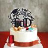 Congratulations EdD Cake Topper, Congrats Grad/Doctor of Education Cake Decor, Class of 2024 College Graduation Party Decorations Supplies, Black Glitter view 4