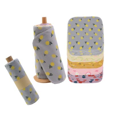 Chloven Reusable Paper Towels - Washable Cotton Cloth, 25 Pack with Durable Cardboard Roll - Zero Waste Reusable Napkins