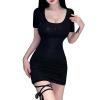Sexy Lingerie Sexy Leopard Print Hot Passion Nightclub Cosplay Pure Desire Pajamas Role Playing Outfits for Women Sexy (Black One Size) view 1