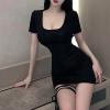Sexy Lingerie Sexy Leopard Print Hot Passion Nightclub Cosplay Pure Desire Pajamas Role Playing Outfits for Women Sexy (Black One Size) view 4