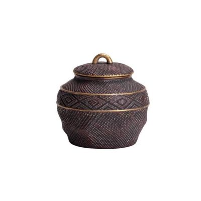 Ceramic Tea Caddy Old Rock Mud Red Gold Tea Cans, Rough Ceramic Tea Cans, Small Ceramic Sealed Cans, Household Tea Storage Cans Tea Storage Container