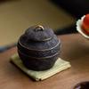 Ceramic Tea Caddy Old Rock Mud Red Gold Tea Cans, Rough Ceramic Tea Cans, Small Ceramic Sealed Cans, Household Tea Storage Cans Tea Storage Container view 3