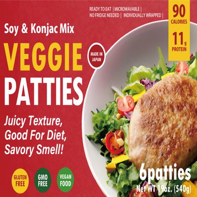 LEONIS Veggie Patties 6pcs - High-Protein, Low-Calorie Plant-Based Konjac & Soy