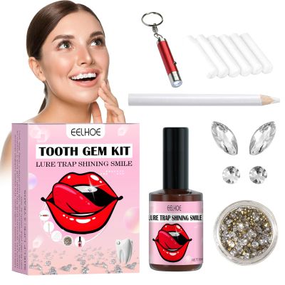 FEXPDL Tooth Gem Kit DIY Tooth Gem Kit Fashionable Removable Tooth Ornaments Tooth Crystal Decoration for Tooth Decor Pink