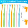 8 Pcs Single Tufted Toothbrush Tuft Toothbrush, Slim Interspace Toothbrushes Interdental Brushes for Detail Cleaning Orthodontic Braces(Pointed+Flat) view 2