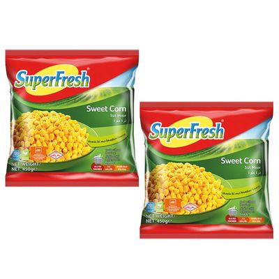 SuperFresh Frozen Items | Product of Turkey | Frozen Vegetables (Sweetcorn Misiri 450g, 2 Pack)