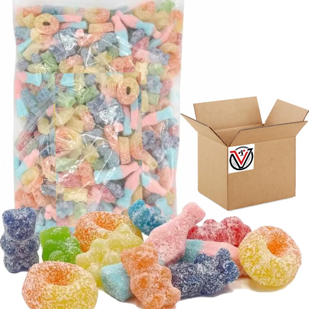 Mega Value Assorted Fizzy Mix 2.5kg - Sugar Coated Fruit and Bubblegum Flavour Sour Jelly Sweets | VIMIX