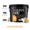 SERIOUS Gainz, 5kg (40 Servings)  Mass Gainer Protein Powder, 30g Protein, 468 Calories, 81g Carbs  Weight Gainer Shake with Whey Isolate Powder & Oat Flour  Post-Workout Recovery  Salted Caramel view 2
