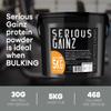 SERIOUS Gainz, 5kg (40 Servings)  Mass Gainer Protein Powder, 30g Protein, 468 Calories, 81g Carbs  Weight Gainer Shake with Whey Isolate Powder & Oat Flour  Post-Workout Recovery  Salted Caramel view 4