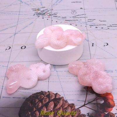 1PC 2" Snake Statue Natural Stone Crystal Rose Quartz Jade Jasper Lepidolite Carved Animal Figurine Home Decor,Rose Quartz