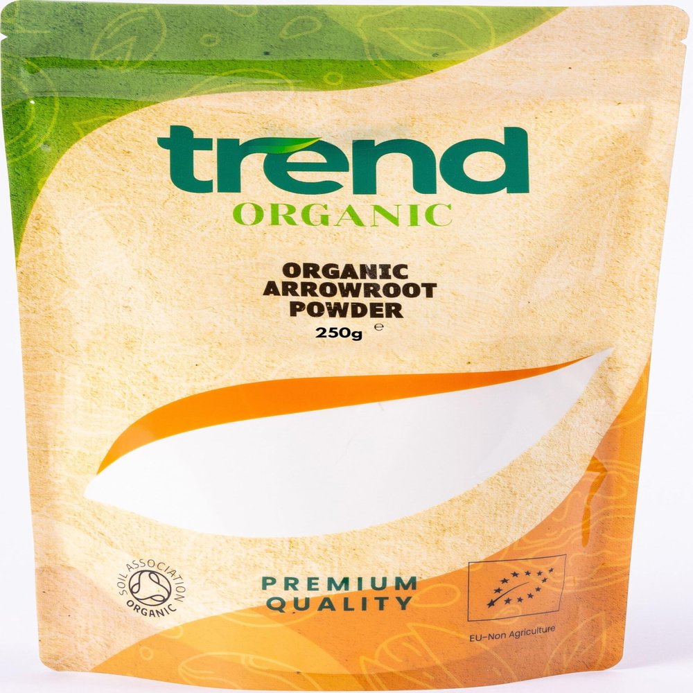 Trend Organic Arrowroot Powder for Cooking and Baking, 250g - Natural Thickening Agent (Known as Arrowroot Starch or Arrowroot Flour), Certified Organic, Vegan, Non-GMO, No Additives, No Preservatives