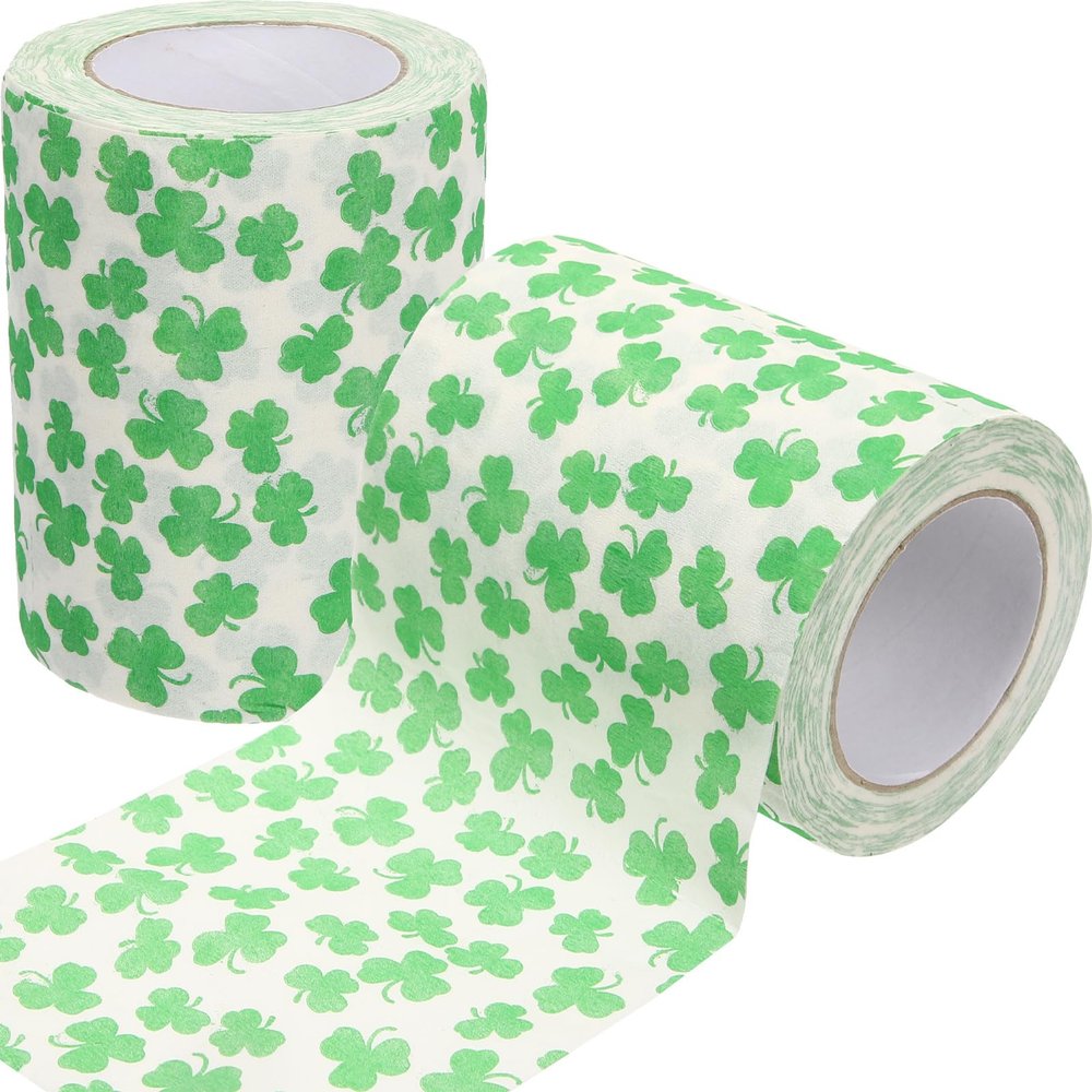 Gatuida 2rolls Printing Toilet Paper Soft Hypoallergenic Bathroom Tissue Lint Comfortable Wipes Safe Pulp for Use