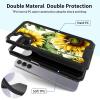 Qindaiwen for Samsung Galaxy A54 5G Case with 1 Pack Screen Protectors, Dual Layer Protective Hard PC Back & Soft Bumper Resilient Shock Absorb Case Cover for Galaxy A54 5G, Sunflower Bee view 2