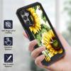 Qindaiwen for Samsung Galaxy A54 5G Case with 1 Pack Screen Protectors, Dual Layer Protective Hard PC Back & Soft Bumper Resilient Shock Absorb Case Cover for Galaxy A54 5G, Sunflower Bee view 3