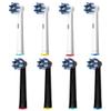 8pcs Cross Clean Replacement Heads Compatible with Braun Oral B Electric Toothbrush, 4pcs White and 4pcs Black. view 1