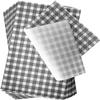 L LIKED 100 PCS Greaseproof Paper Sheets for Food, 12x7.5 Inchs Food Grade Wrap Paper, Black Checkered Basket Liners Waterproof Wax Paper for Deli/BBQ Sandwich Hamburgers Cake Cheese Cookies Buffet view 1