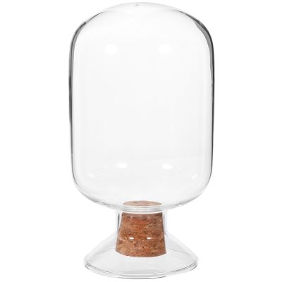 ABOOFAN Creative Glass Match Storage Bottle with Wooden Lid, 500ml Jar Holder for Small Artwork and Matchsticks, Convenient to Carry and Multi-functional Home Decor Accessory
