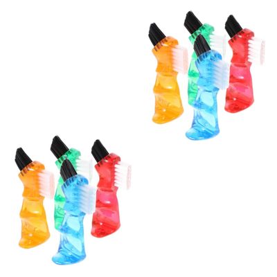 Mobestech 8pcs Mini Double-Head Denture Brush Creative Household Portable Cleaning Tool for Oral Care Small for Home Use and Denture Cleaning Brush