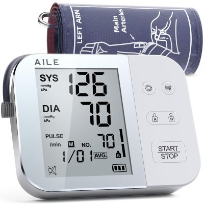 AILE Blood-Pressure Monitor CE-Approved UK: Digital BP Machine Upper Arm for Home Use with Adjustable Large Cuff(22-42cm) - Voice Broadcast - Accurate and Reliable