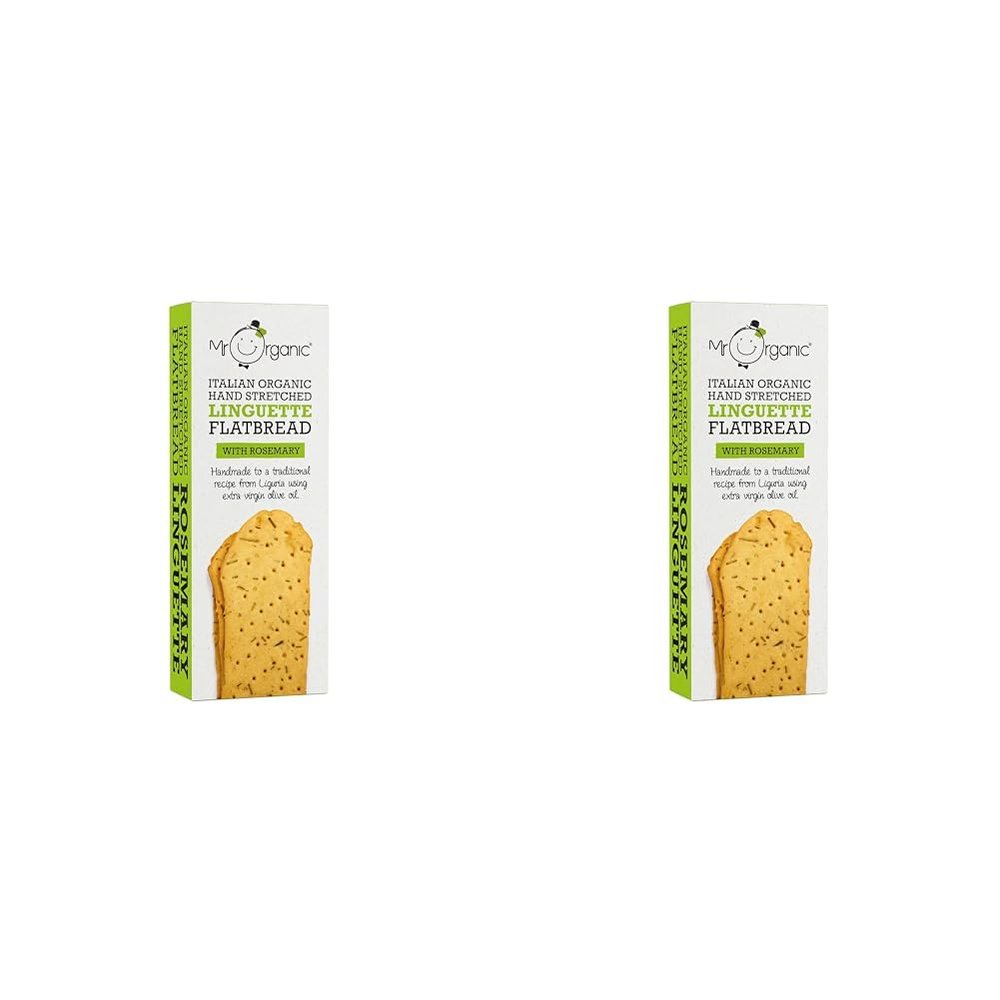 Mr Organic - Organic Rosemary Flatbread 150g - Non GMO & Preservative Free - Vegan - Made in Italy - Pack of 2