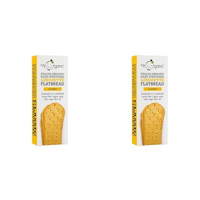 Mr Organic - Classic Flatbread 150g - Organic & Non-GMO - Made with Italian Extra Virgin Olive Oil - Perfect for Dipping and Snacking - Pack of 2