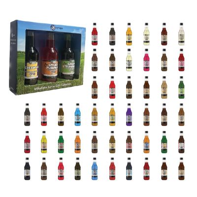Milkshake syrup customisable gift set. Includes 3 x 250ml bottles of your choice. 46 flavours to choose from.