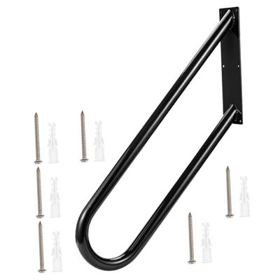 Gatuida Wall Mounted Black Anti-Collision Handrail for Stair Safety, Outdoor and Indoor Steps Grab Bar, Stairway Handrail for Porch and Garage Use