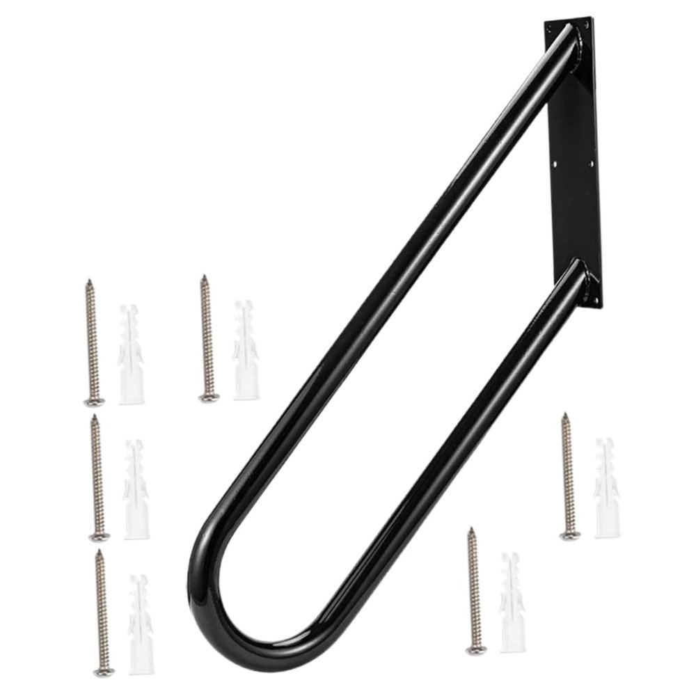 Gatuida Wall Mounted Black Anti-Collision Handrail for Stair Safety, Outdoor and Indoor Steps Grab Bar, Stairway Handrail for Porch and Garage Use