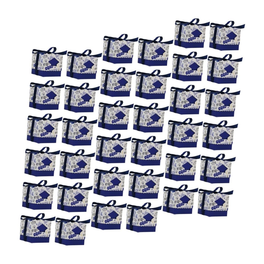 ABOOFAN 50pcs Graduation Hat Chocolate Boxes Party Sweets Box Graduation Theme for