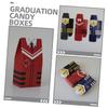 ABOOFAN 50pcs Graduation Paper Candy Boxes Sweets Treats Favor Boxes Bulk Lids Bachelor's Uniform view 2