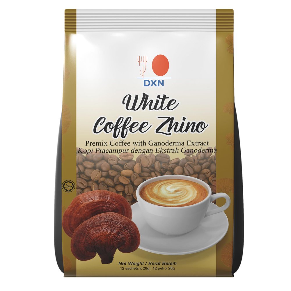 Alibooster DXN Lingzhi 3-in-1 White Coffee - Original - Ganoderma - 12 sachets x 28 grams