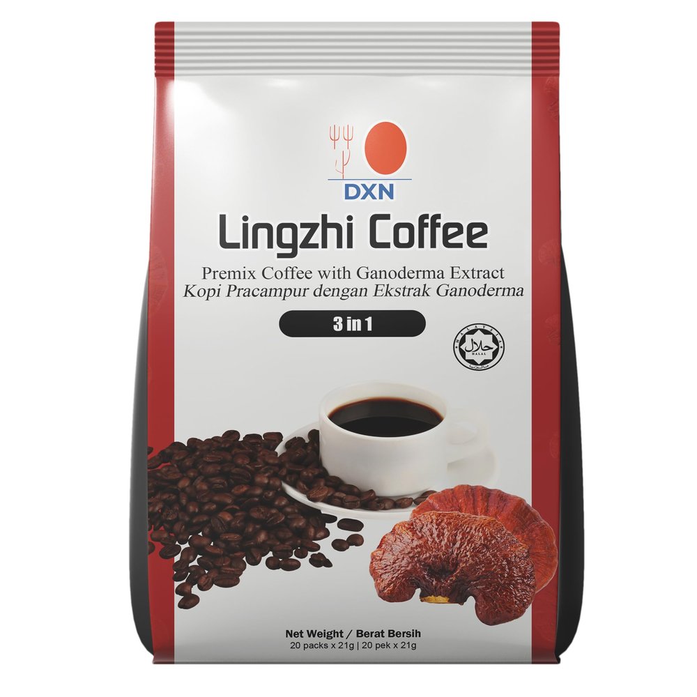 Alibooster DXN Coffee 3-in-1 Original Coffee - Quick and Easy Preparation - Ganoderma - 20 sachets x 21 grams