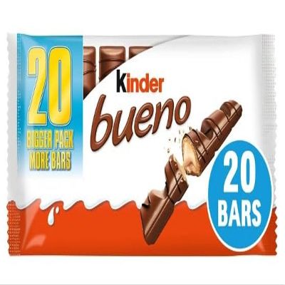 2 x Kinder Bueno Chocolate Wafer Bars 10 X 43G Delicious Special For Easter Tasty And Twisty Treat Gift Hamper, Christmas,Birthday,Easter Gift Sold By Kidzbuzz