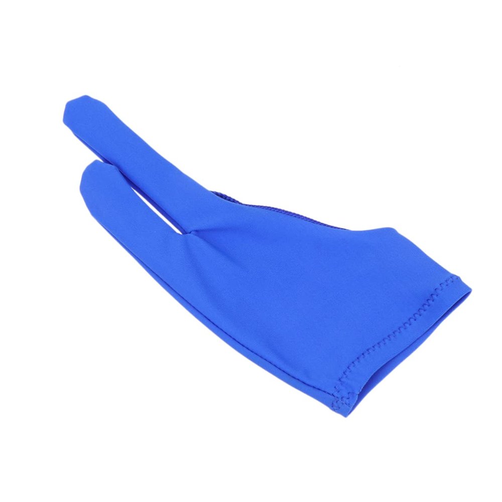 Mobestech 2pcs Artist Two Finger Drawing Gloves Curved Sketch Gloves for Painting Blue Finger Protector for Artwork