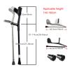 1 Pair 2 Units Crutches Adults, Forearm Crutches, Lightweight Arm Cuff Crutch, Folding Aluminum Walking Stick, for Adults and Children with Heights 140-190cm view 3