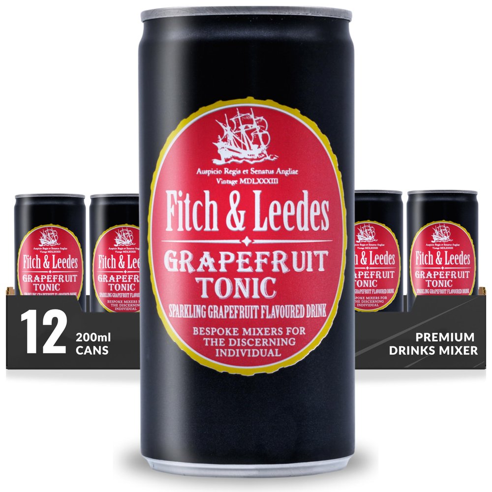 Fitch & Leedes Grapefruit Tonic  12 x 200ml Mixer for Spirits & London Dry