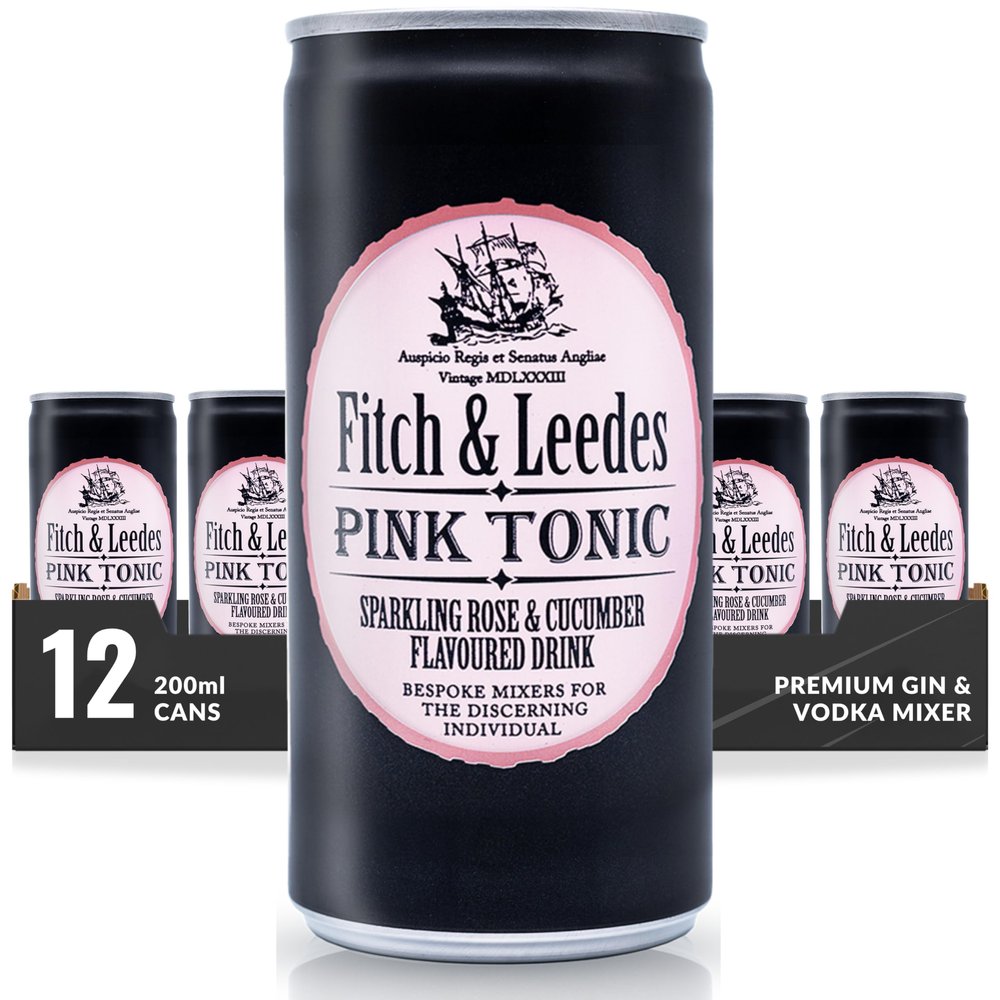 Fitch & Leedes Pink Tonic  12 x 200ml Gin Mixer with Delicate Floral Notes