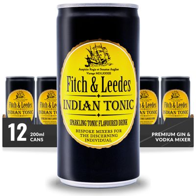 Fitch & Leedes Indian Tonic  12 x 200ml Mixer for Citrus & Botanical Gins