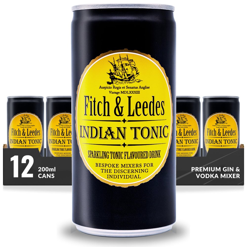 Fitch & Leedes Indian Tonic  12 x 200ml Mixer for Citrus & Botanical Gins