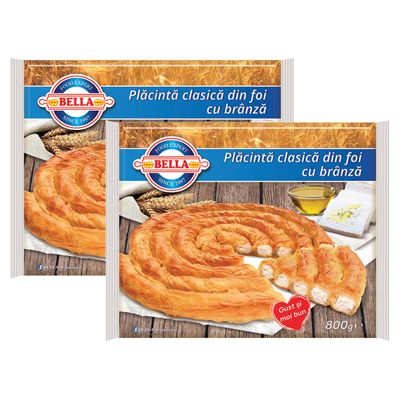 Bella Frozen Pie from Romania (Placinta Branza 800g, 2 Pack)