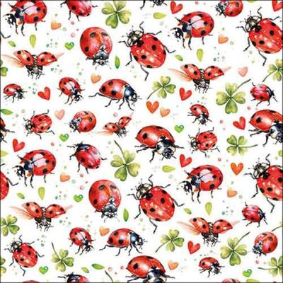 20 Ambiente Paper Napkins Ladybug Flight Vintage Table Decoration with Motif Also for Party or Decoupage 33 x 33 cm