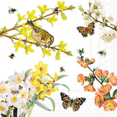 20 Ambiente Paper Napkins "Spring Awakening" Vintage Table Decoration with Motif Also for Party or Decoupage 33 x 33 cm