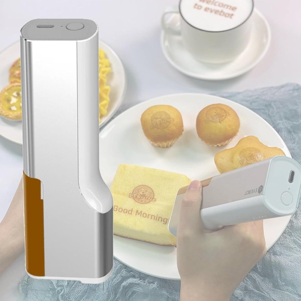 YMAOMAO Food Printer Pen, Handheld Inkjet Print Pen Printer Portable Printer Hand Inket Coffee Bread Biscuit Beer Cake DIY Bread Coffee Fruit Cookies Latter Printing,BrownInkCartridges