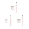 3 Set of Electric Toothbrush 4 Teeth Heads IPX7 Waterproof Automatic Toothbrush Pink view 1